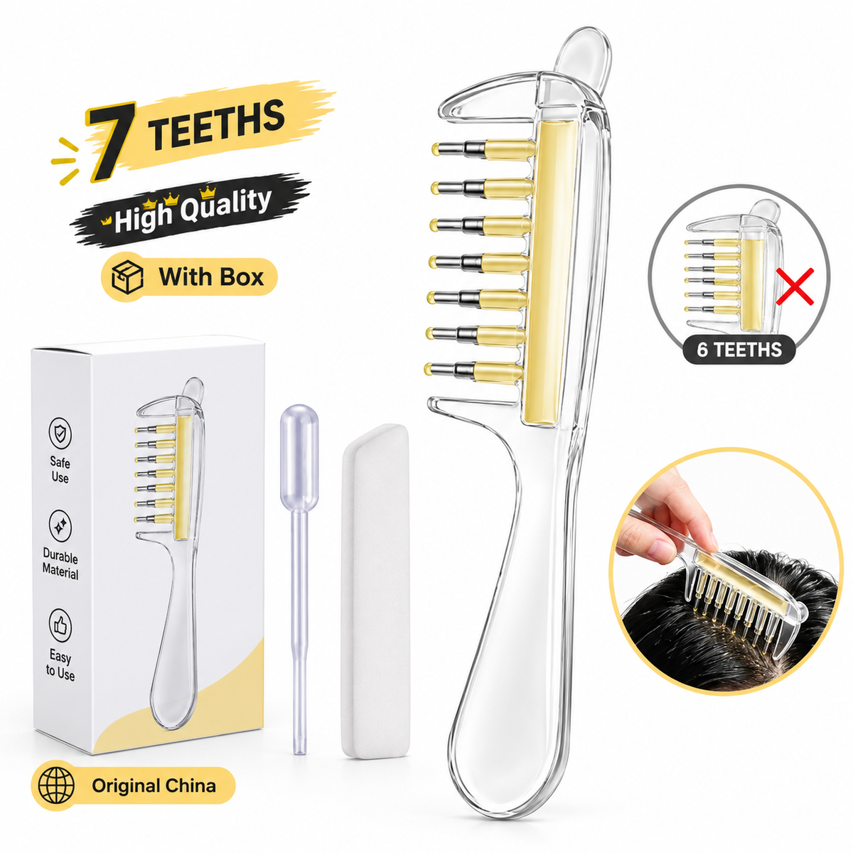 Hair Oil Comb Applicator Bottle | Scalp Massage & Hair Oil Dispenser Comb