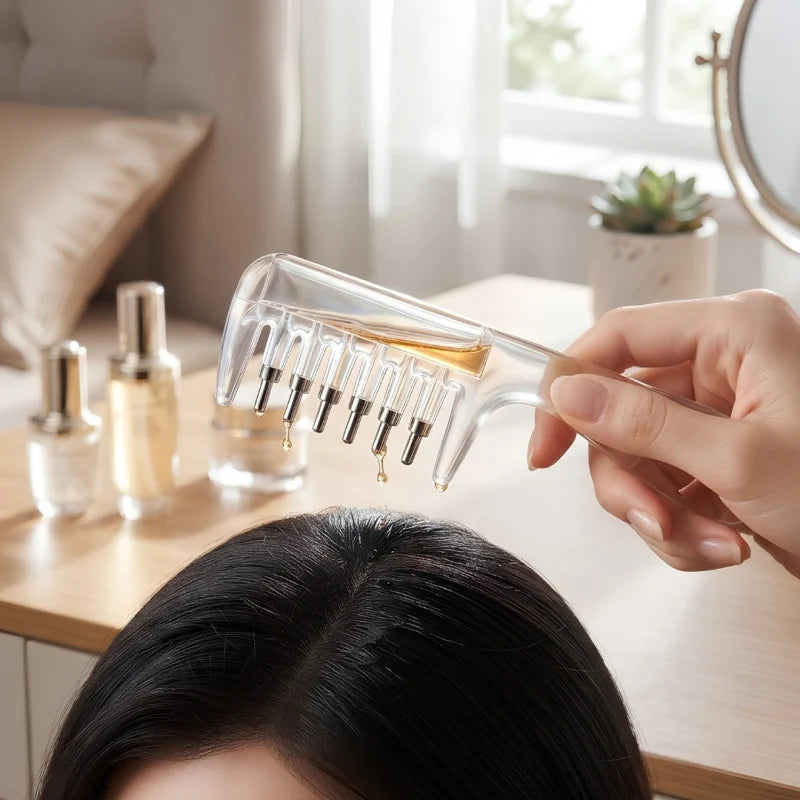 Hair Oil Comb Applicator Bottle | Scalp Massage & Hair Oil Dispenser Comb