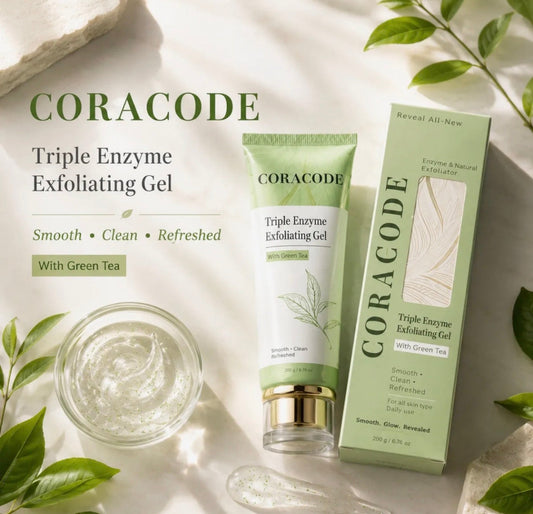 Coracode Triple Enzyme Exfoliating Gel 100g | Facial Skin Exfoliator for Smooth & Radiant-Looking Skin